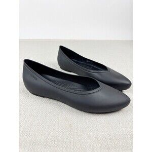 Crocs Brooklyn Ballet Flats Women's Size 9 Black Pointed Toe Slip On Shoes